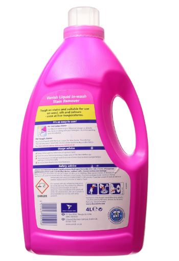 Vanish Professional Range Liquid Fabric Stain Remover 4 x 4L Bulk Pack - Image 2