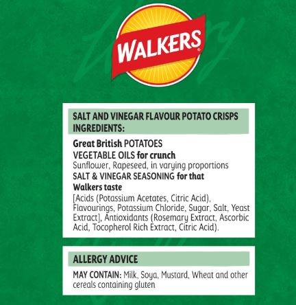 Walkers Salt & Vinegar Crisps 32 x 32.5g Bulk Pack - Image 5