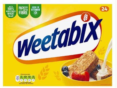 Weetabix Original Whole Grain Breakfast Cereal 10 x 24 Biscuits Bulk Pack display