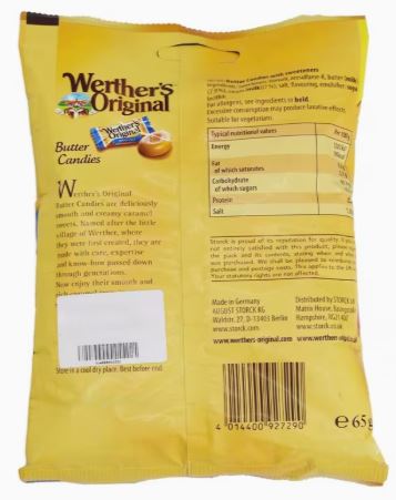 Werthers Sugar Free Butter Candies 12 x 65g - Image 2